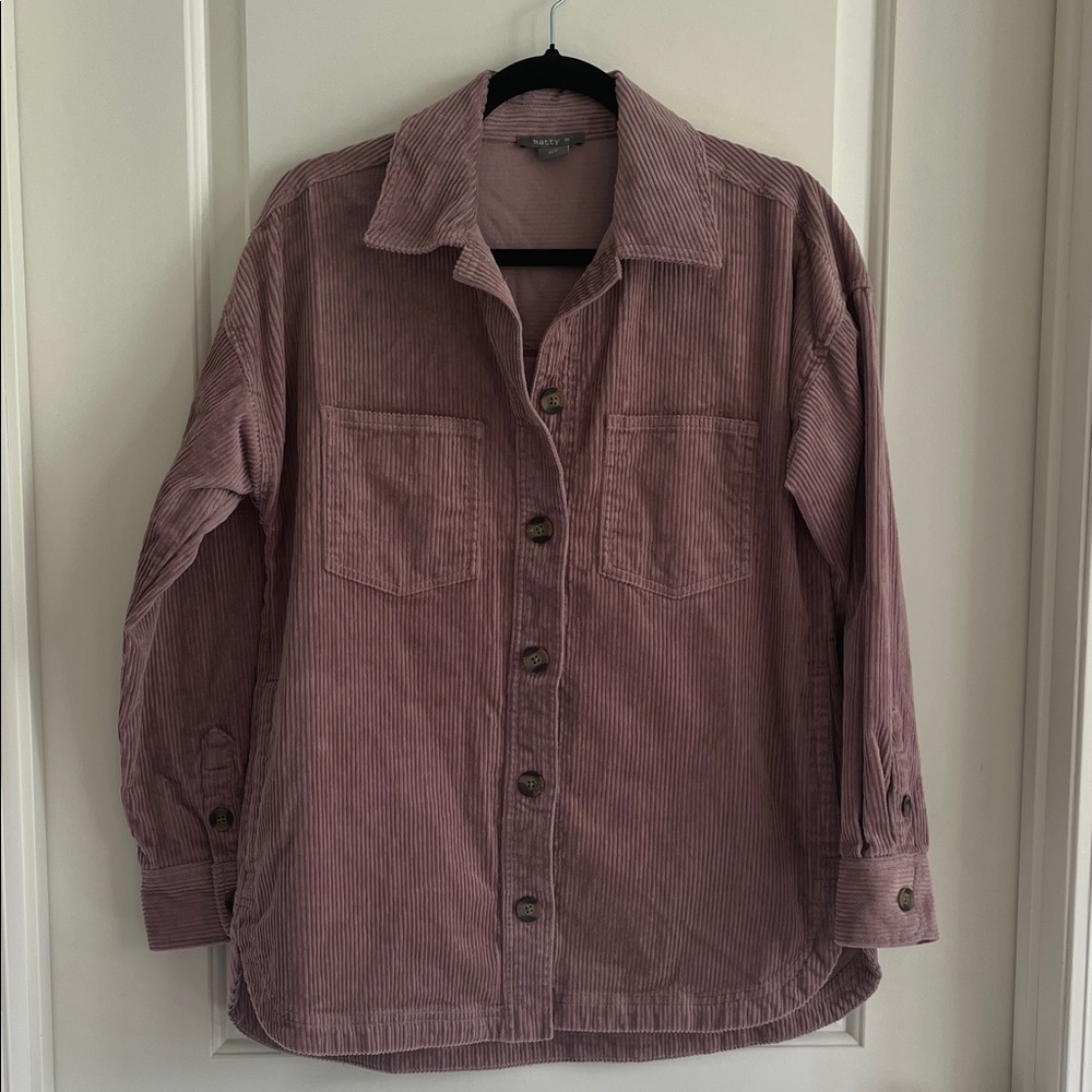 Matty m mauve corduroy shacket size small